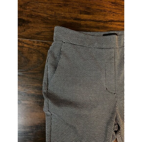 Express Womens Dress Pants Medium Black Houndstooth Skinny Pull On Pockets - Picture 4 of 11